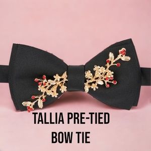 Tallia Pre-Tied Ornament Black Bow Tie